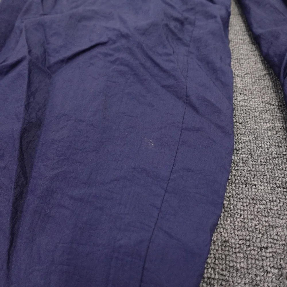Vintage Adidas Track Pants Mens Medium Blue Nylon Trefoil Ankle Zip 90s